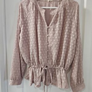 Solitaire Pink Textured Blouse